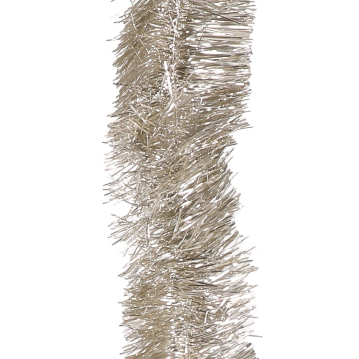 Decoris kerstslinger - zilver/champagne - 270 x 7 cm - folie/lametta - glans -