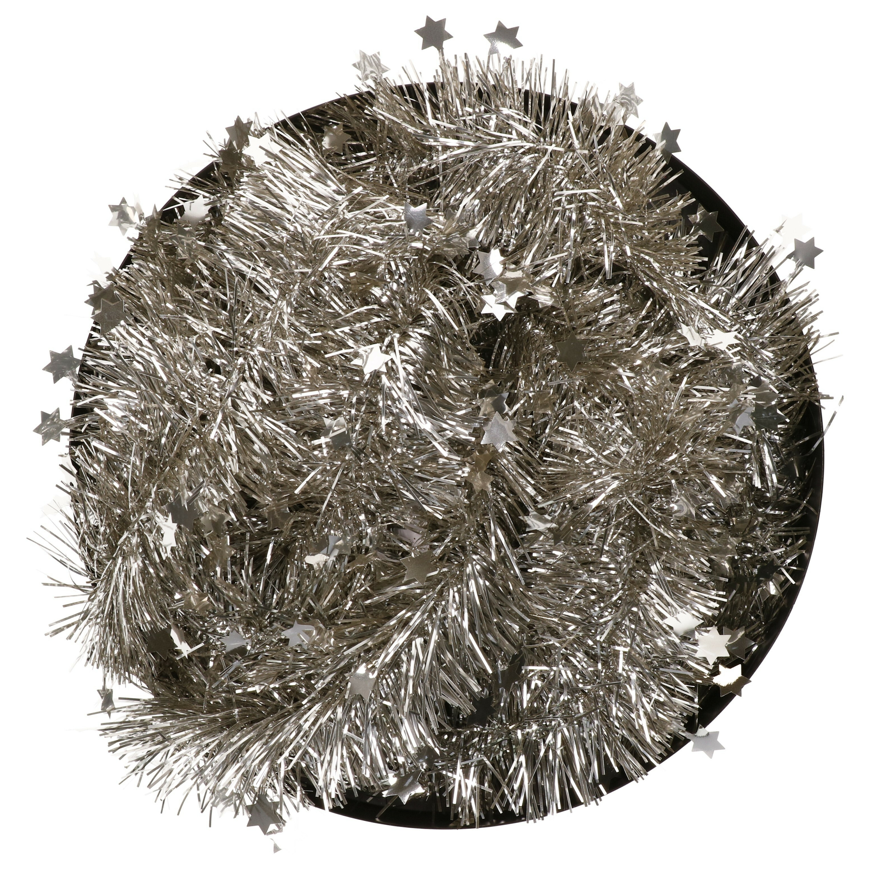 Kerstslinger - sterren - licht champagne - 270 x 10 cm - lametta/folie - kerstboomslinger -