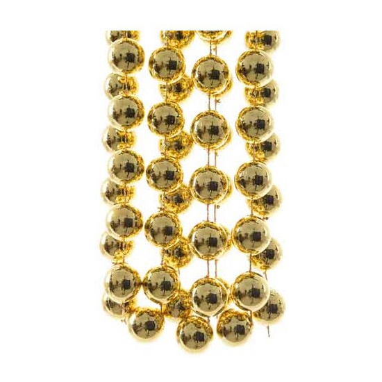 Kralenslinger XXL - goud - 270 cm - D2 cm - kunststof - kerstboomversiering -