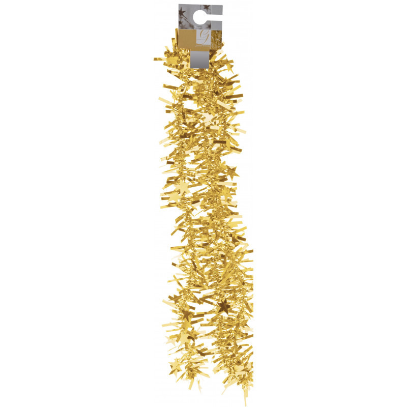 Gouden kerstversiering folieslinger met sterretjes 180 cm -
