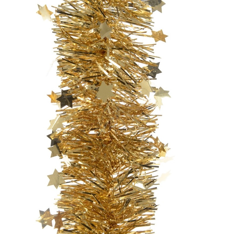 Decoris kerstslinger - sterren - goud - 270 cm - Guirlande folie lametta -