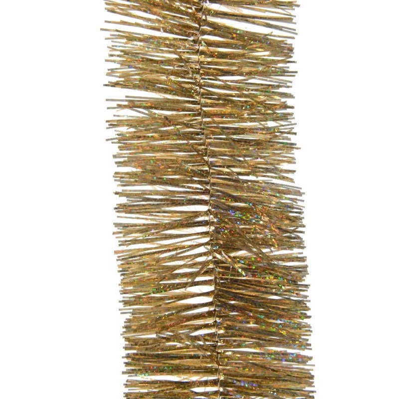 2x Kerstboom folie slinger goud 270 cm -