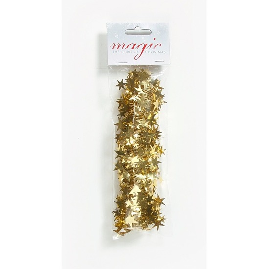 Gouden spiraal slinger met sterren 750cm kerstboom versieringen -