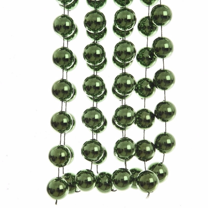 Decoris Kerstslinger - donkergroen - kralenslinger - 270 cm -