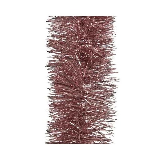 Oud roze kerstslingers kerstboom 10 cm breed x 270 cm versiering -