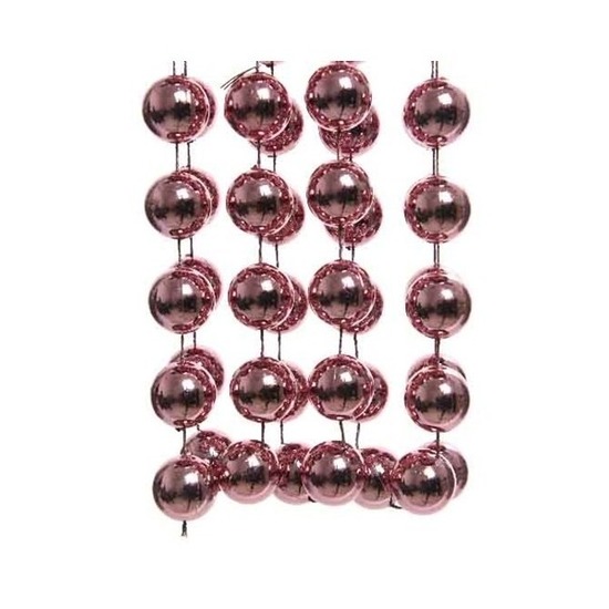 Oud roze XXL kralenslingers kerstslingers 270 cm -