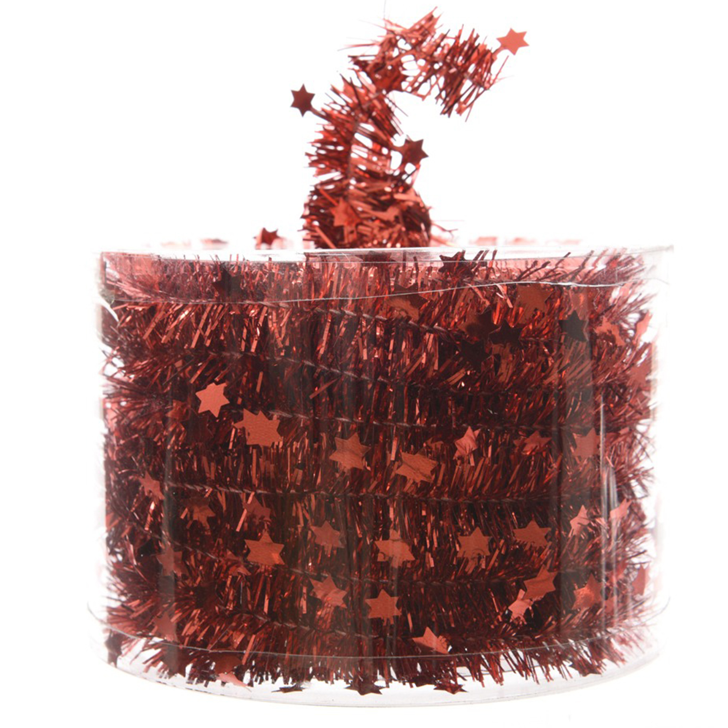 Decoris Kerstslinger - rood - folieslinger - 700 cm -