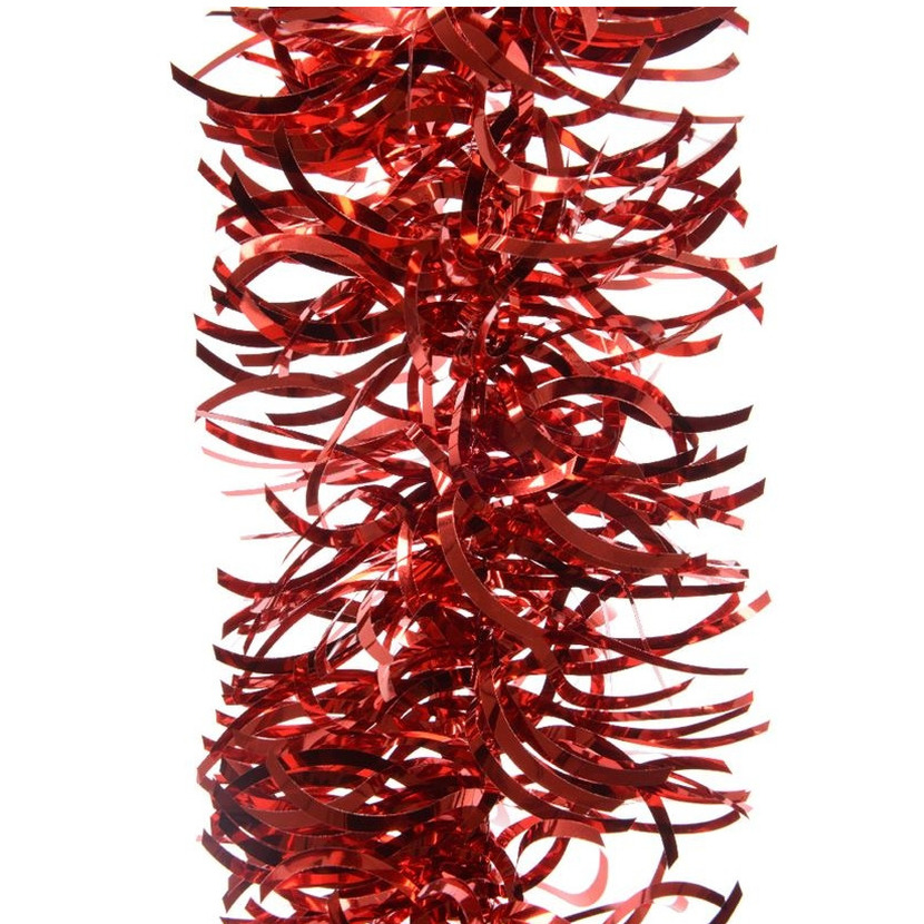 Kerstslingers - rood - folie - 10 x 270 cm - kerstversiering/decoratie -