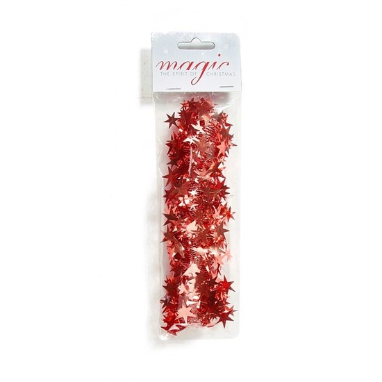 Kerstslinger - rood - 750cm - Guirlande folie - kerstboom versieringen -