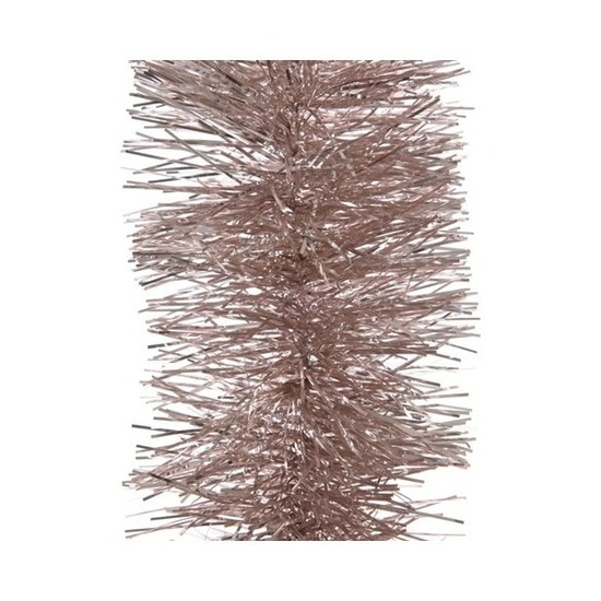 Kerstslingers - lichtroze - folie lametta - 10 x 270 cm - kerstboom versieringen/decoratie -