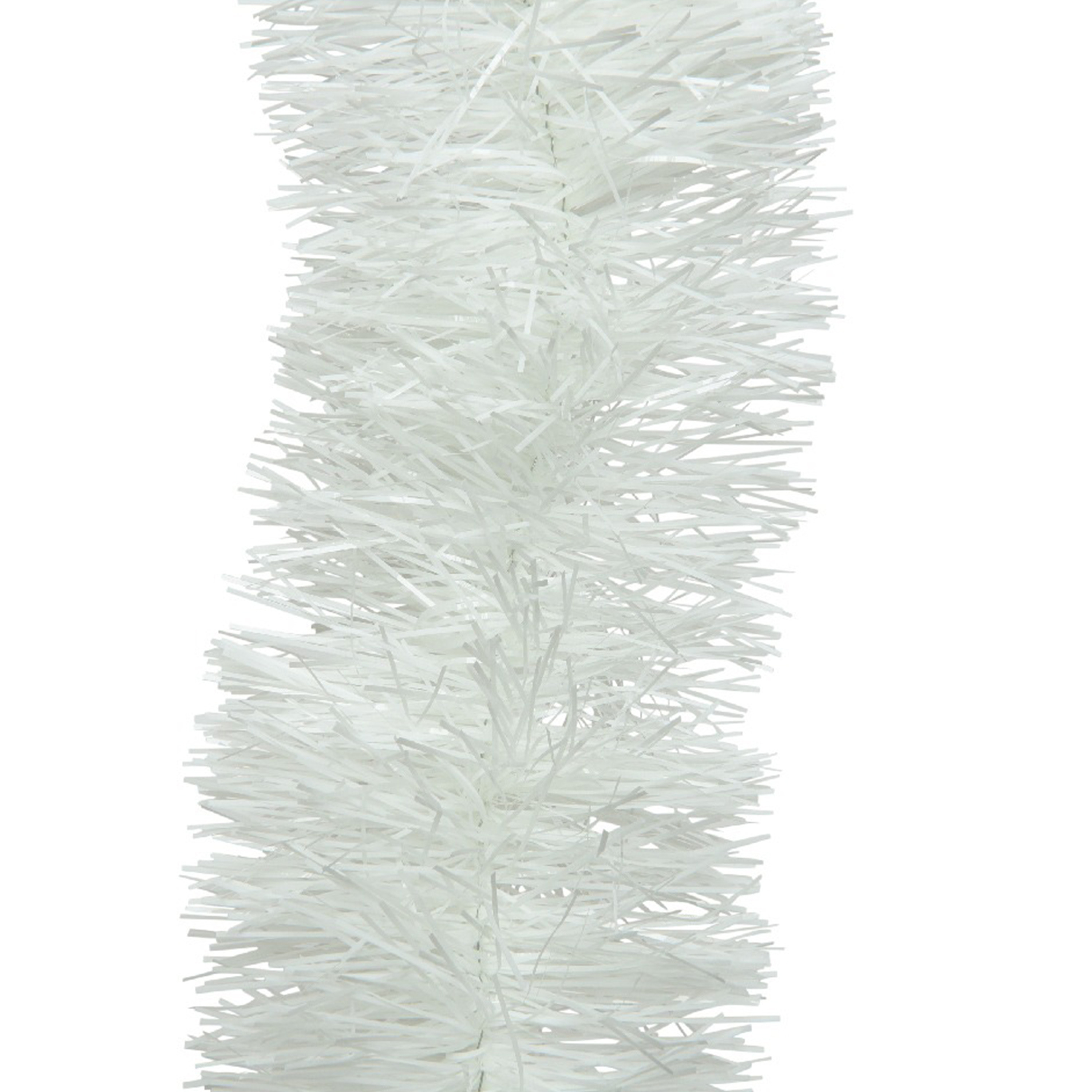 Decoris kerstslinger - wit - 270 x 10 cm - folie/tinsel - lametta slingers -