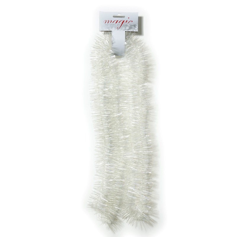 Witte spiraal folie slinger 7,5 x 200 cm -