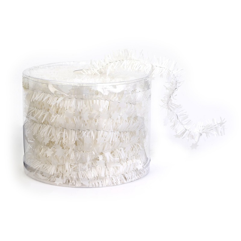 Dunne witte folie kerstslinger 3,5 x 700 cm kerstboomversiering -