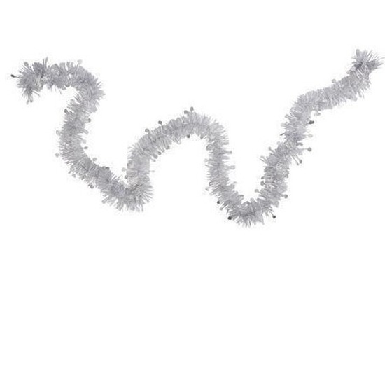 Folieslinger - zilver - folie - 8 cm x 2 m - kerstboom decoratie/kerstslinger -