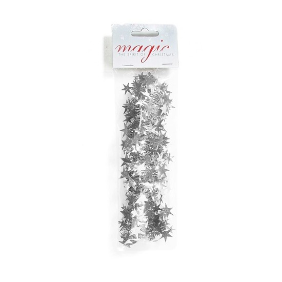 Kerstslinger zilver 750cm - Guirlande folie lametta - Zilveren kerstboom versieringen -