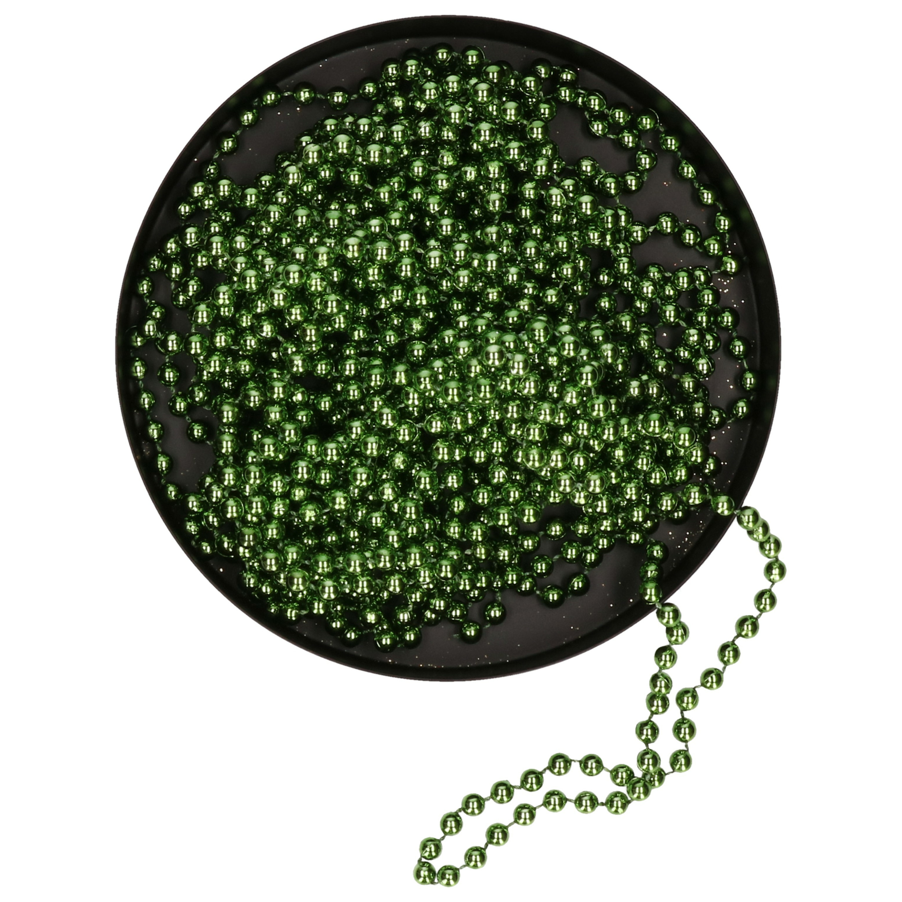 Kralenslinger - 2x - groen - 10 meter - kunststof - kerstslingers - kralen - kerstslinger -