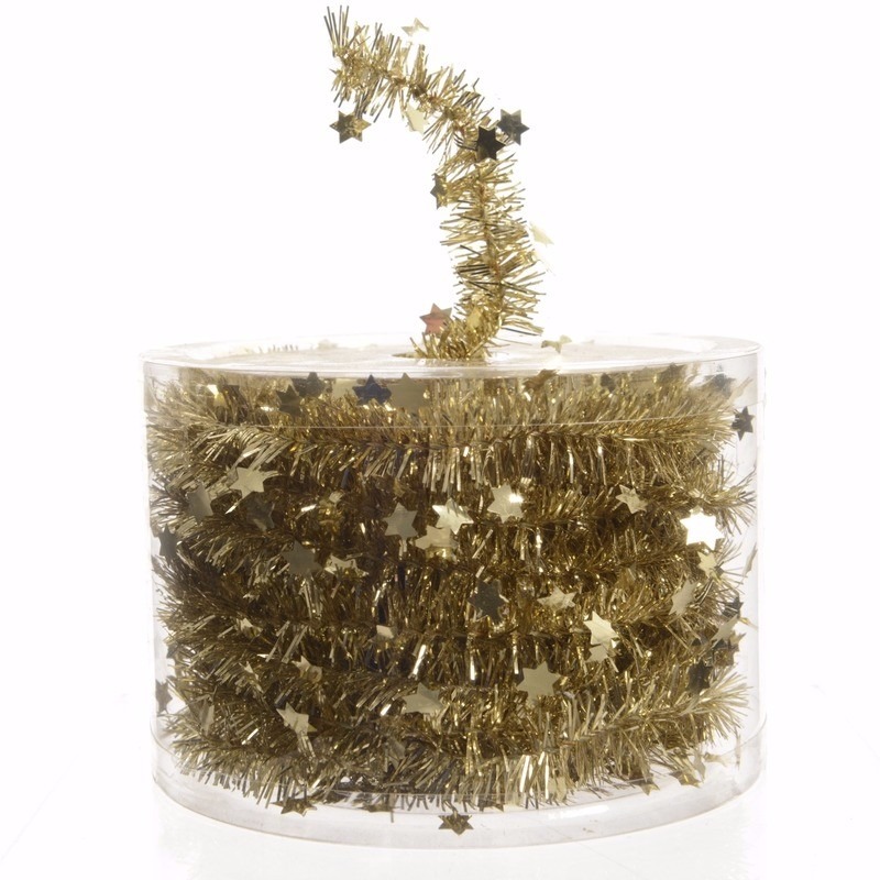 Kerst gouden sterren folieslinger Sweet Christmas 700 cm -