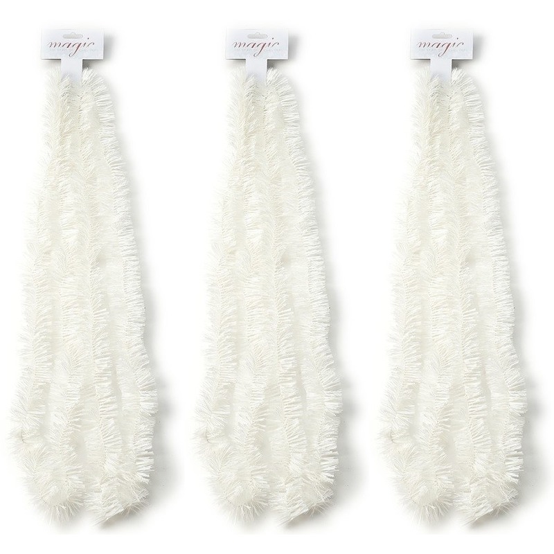 3x Witte kerstslingers 5 x 270 cm kerstboom versieringen -