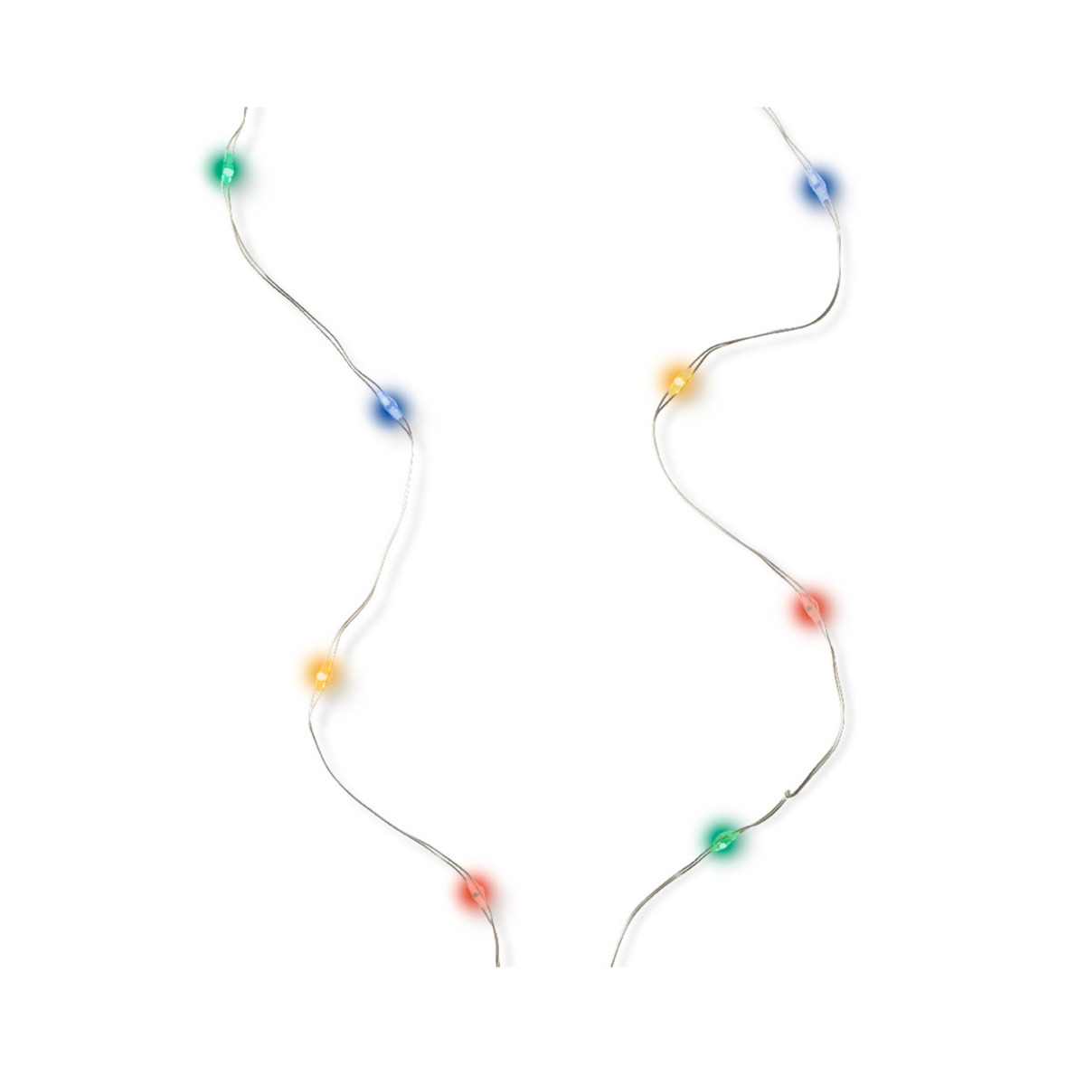 Draadverlichting zilverdraad 40 gekleurde lampjes - 195 cm -