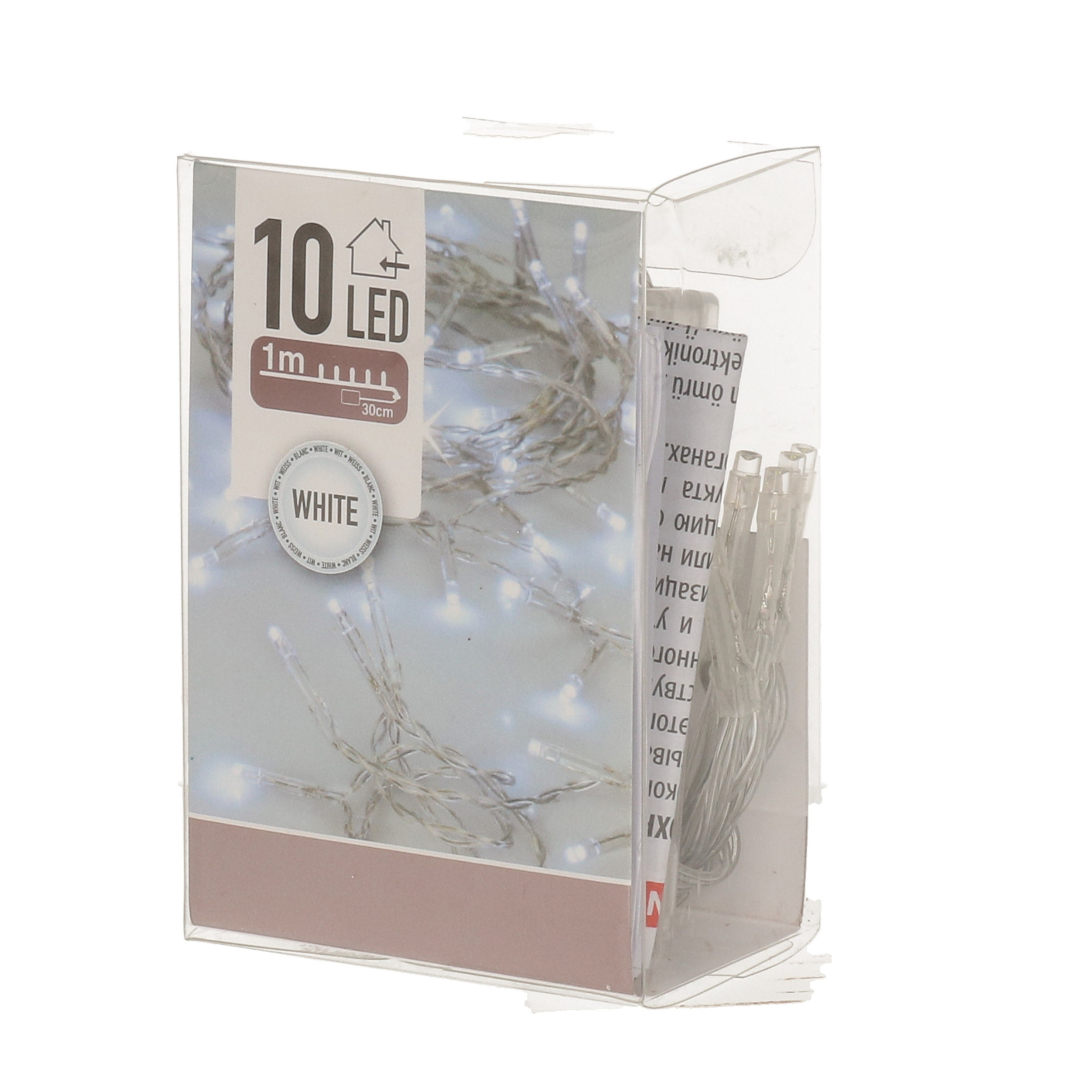 Kerst lampjes - helder wit - op batterijen - 1 meter - indoor -