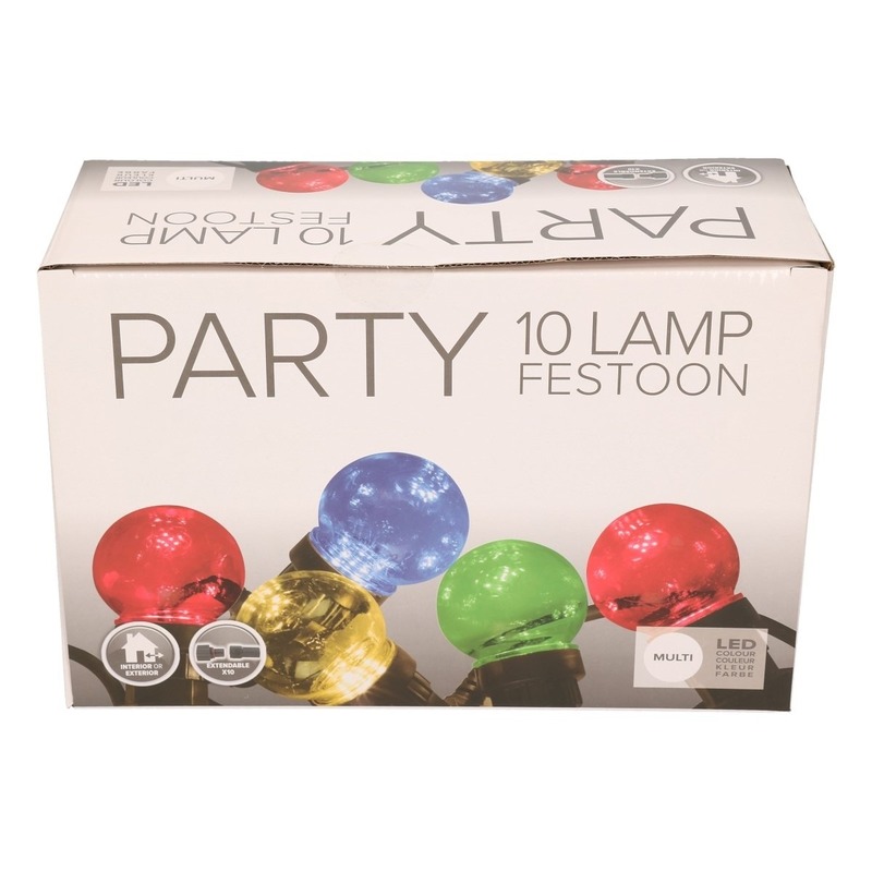 Festoon buitenfeestverlichting gekleurde lampbolletjes 5 m -