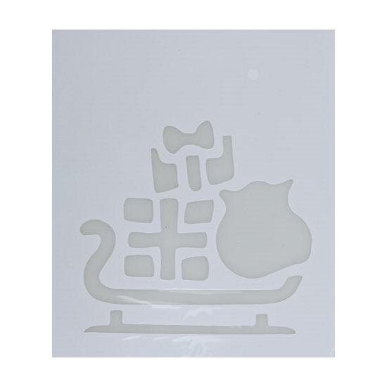 Kerst raamsjablonen/raamdecoratie slee plaatjes 35 cm -