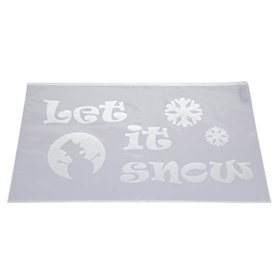 Kerst raamsjabloon - Let it snow tekst plaatjes - 54 cm - raamdecoratie - raamversiering -
