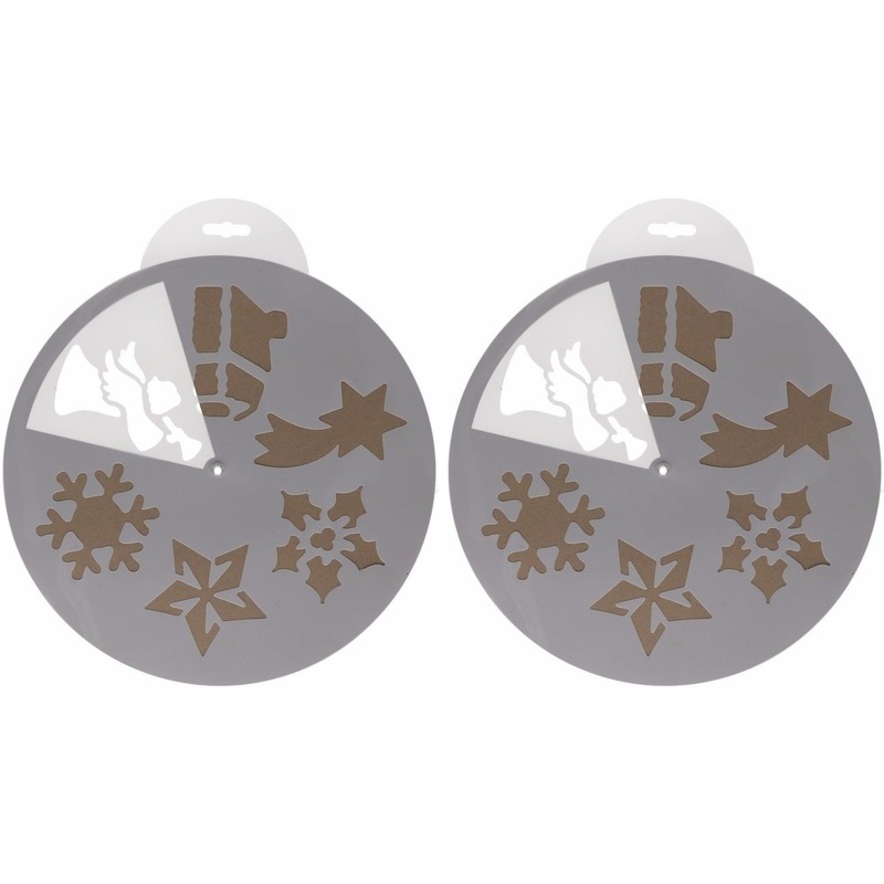 Kerst raamsjablonen/raamdecoratie 6 vormen 30 cm 2 stuks -