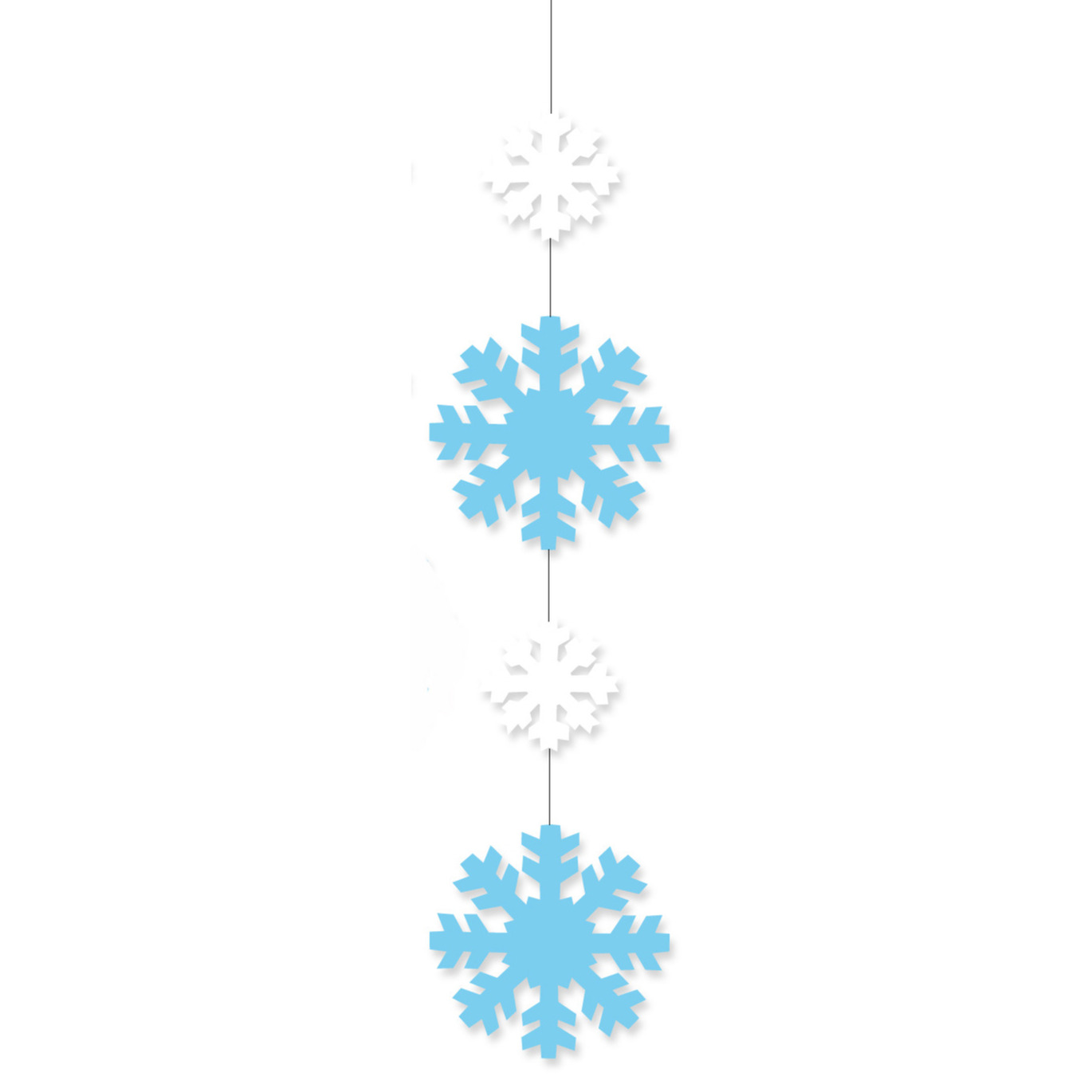 Decoratie hanger met sneeuwvlokken - 120 x 25 cm - winter thema - versiering -