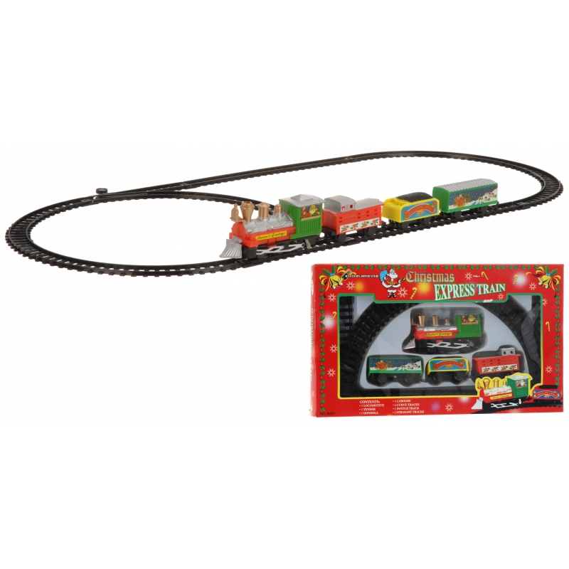 Rijdende Kersttrein 9-delig op batterijen -