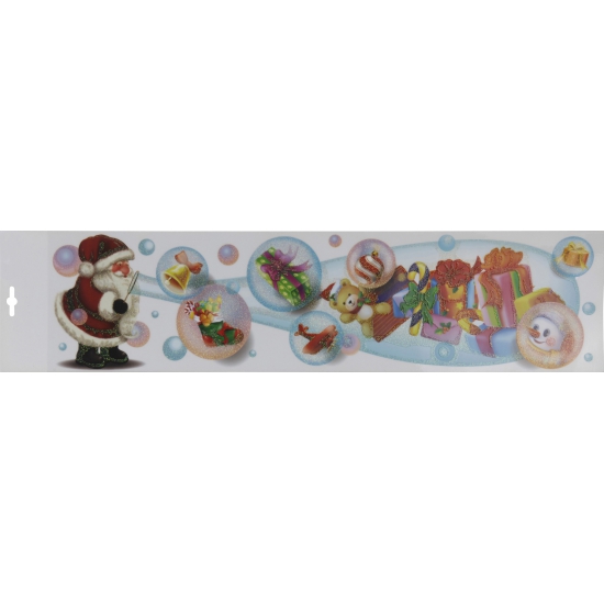 Kerstman met bellenblaas raamsticker -
