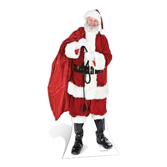 Groot decoratie bord - Kerstman - 180 cm - karton - fotobord kerstman -