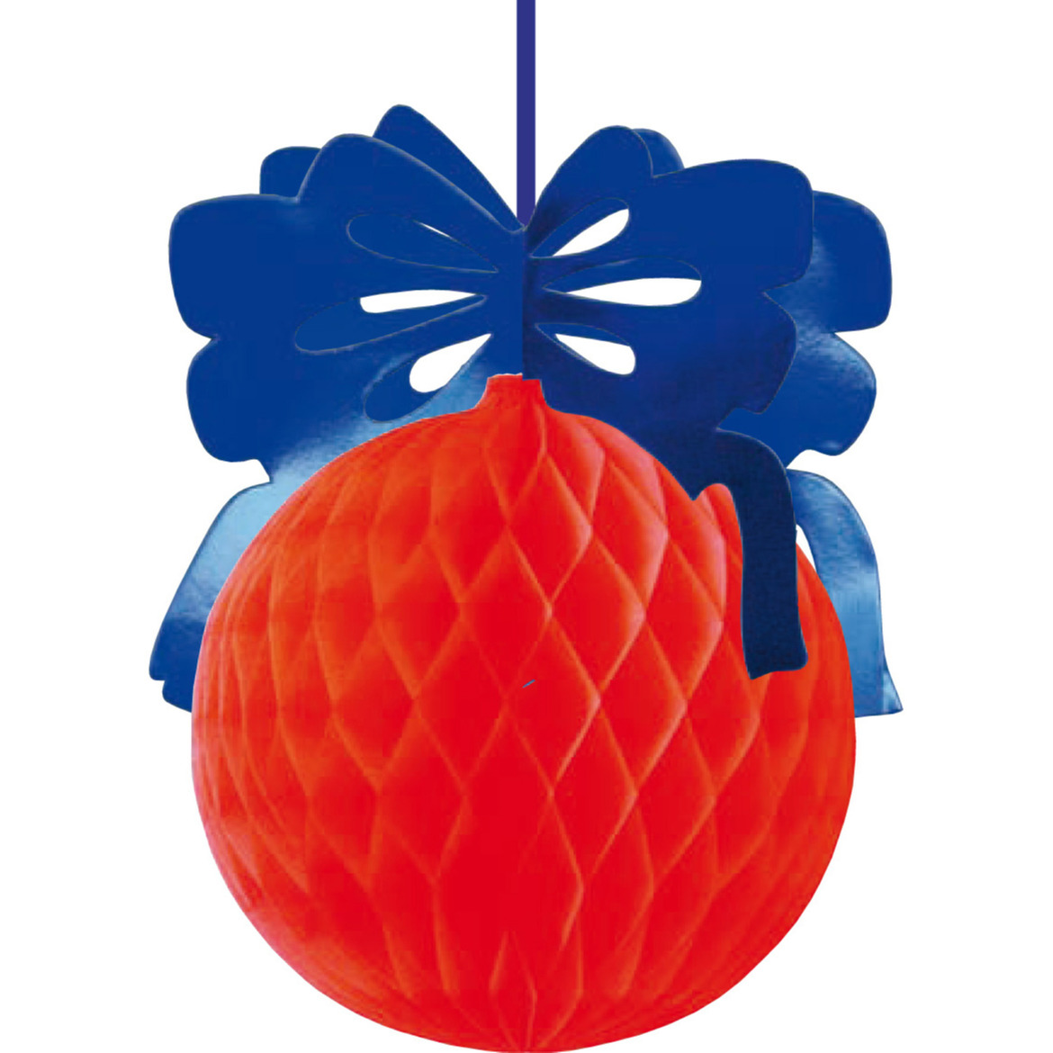 Kerstbal hangdecoratie - 42 x 30 cm - papier - brandvertragend - kerstversiering -