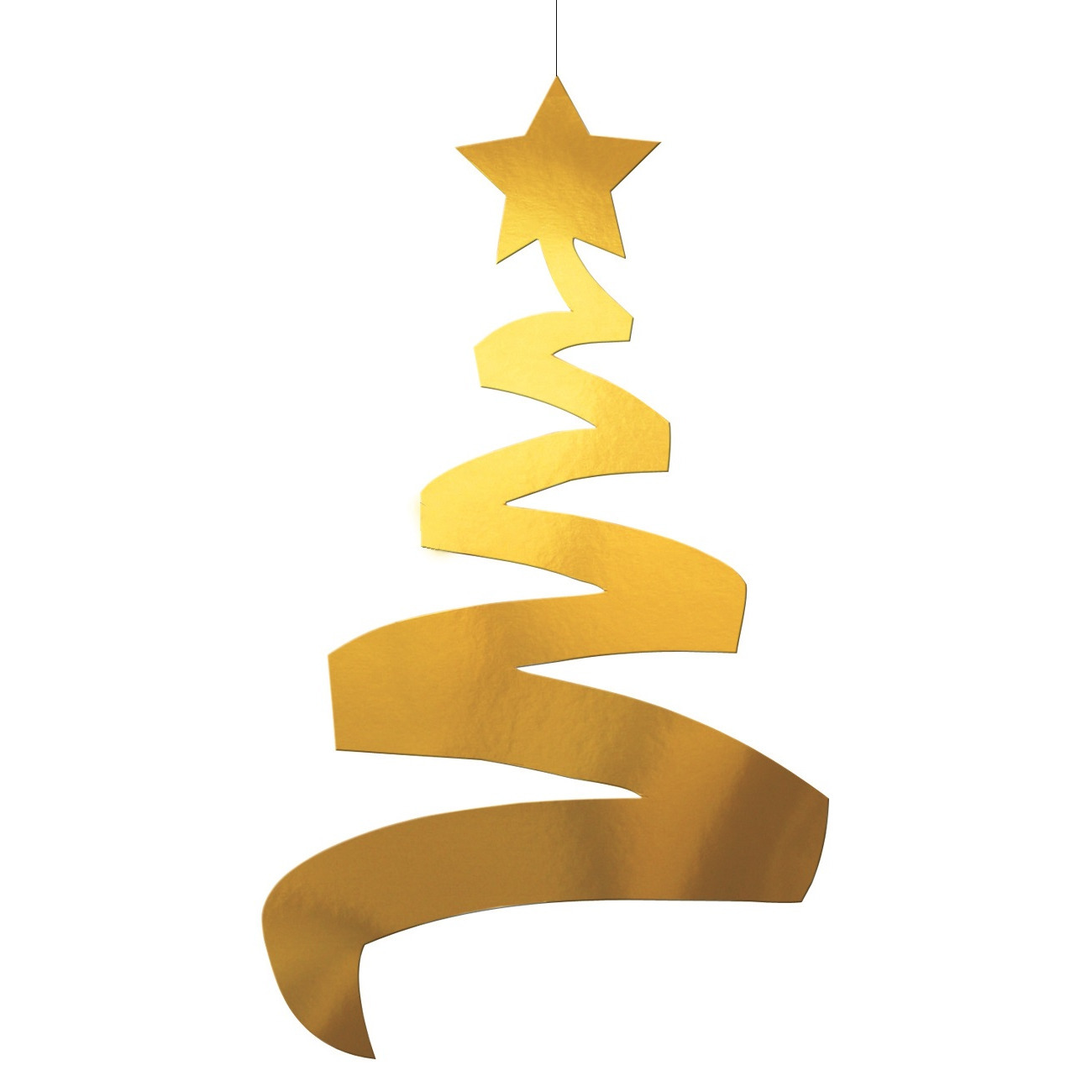 Kerstster hangdecoratie - goud - 70 cm - papier/karton - kerstversiering -