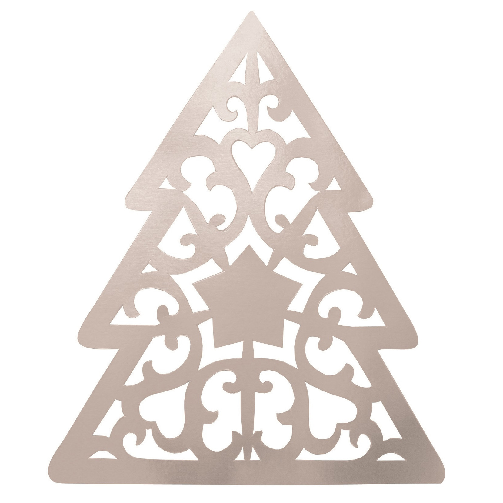 Kerstboom hangdecoratie - zilver - 50 x 40 cm - karton - brandvertragend - kerstversiering -