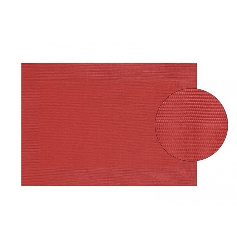 Placemat gevlochten rood 45 x 30 cm -
