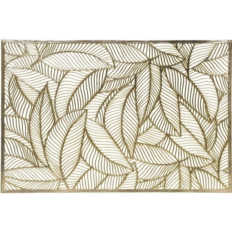 Gouden bladeren placemat 30 x 45 cm rechthoek -