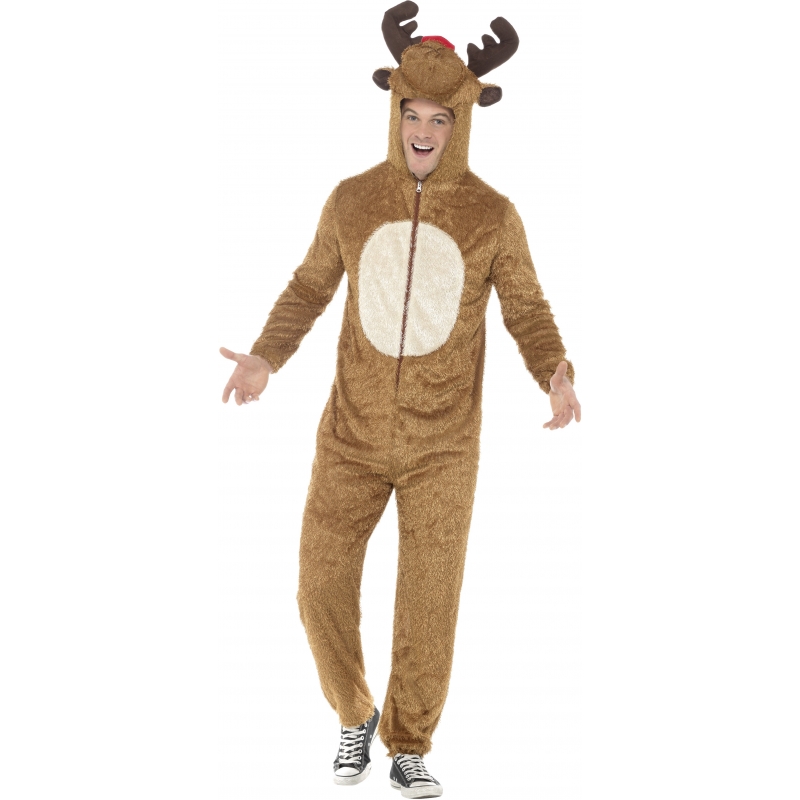 Pluche dierenpak rendier - carnaval verkleed kostuum - bruin - volwassenen 48-50 (M) -