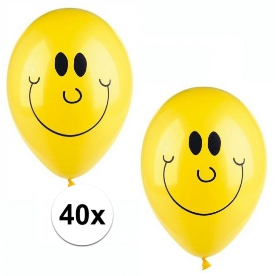 Smiley ballonnen 40 stuks -