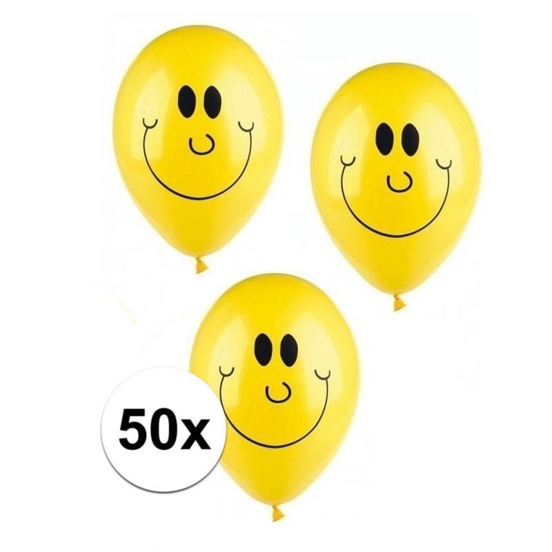 Smiley ballonnen 50 stuks -