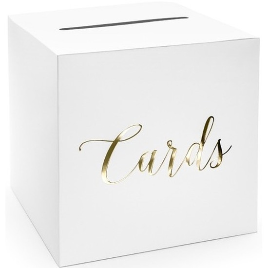 Housewarming enveloppendoos wit/goud Cards 24 cm -
