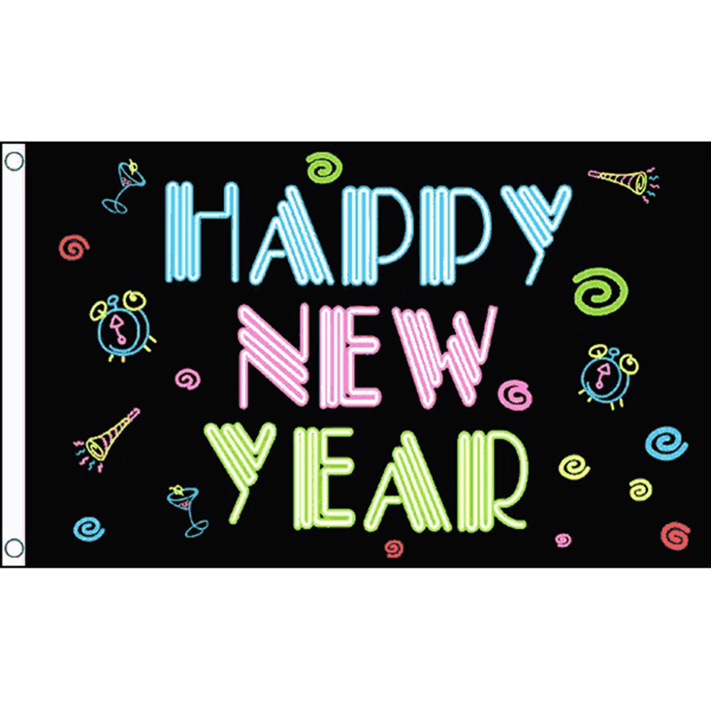 Happy New Year neon vlag -