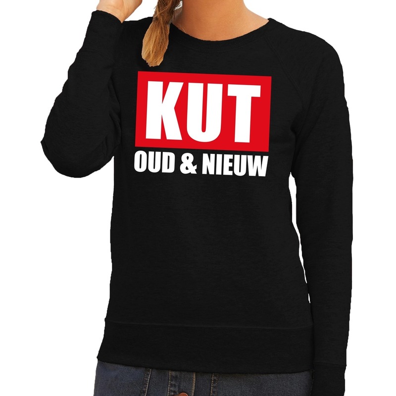 Foute jaarwisseling trui / sweater kut oud en nieuw zwart dames 2XL (44) -
