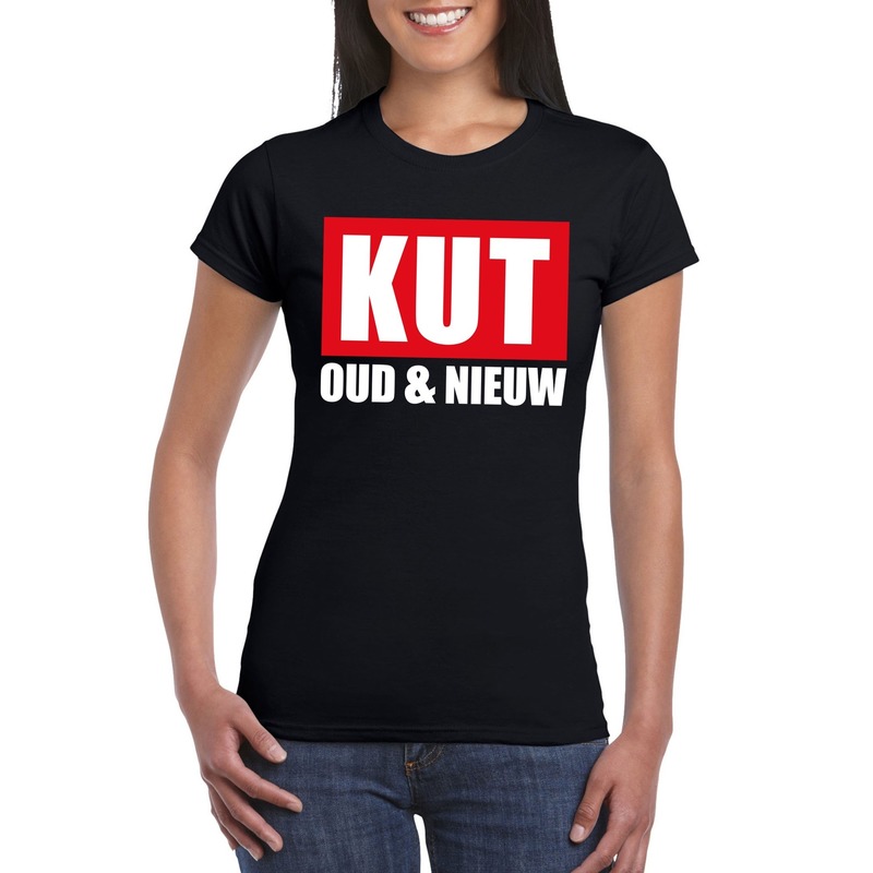 Foute oud en nieuw t-shirt kut oud en nieuw zwart voor dames XL -