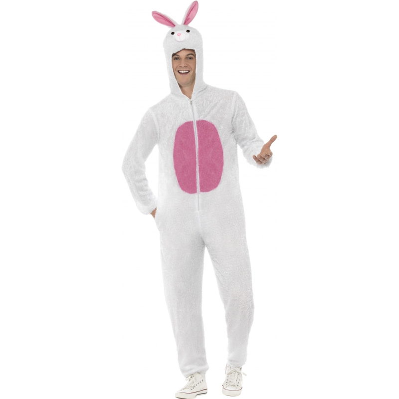 Paashaas pak/Konijn kostuum - wit - voor volwassenen - onesie 48-50 (M) -