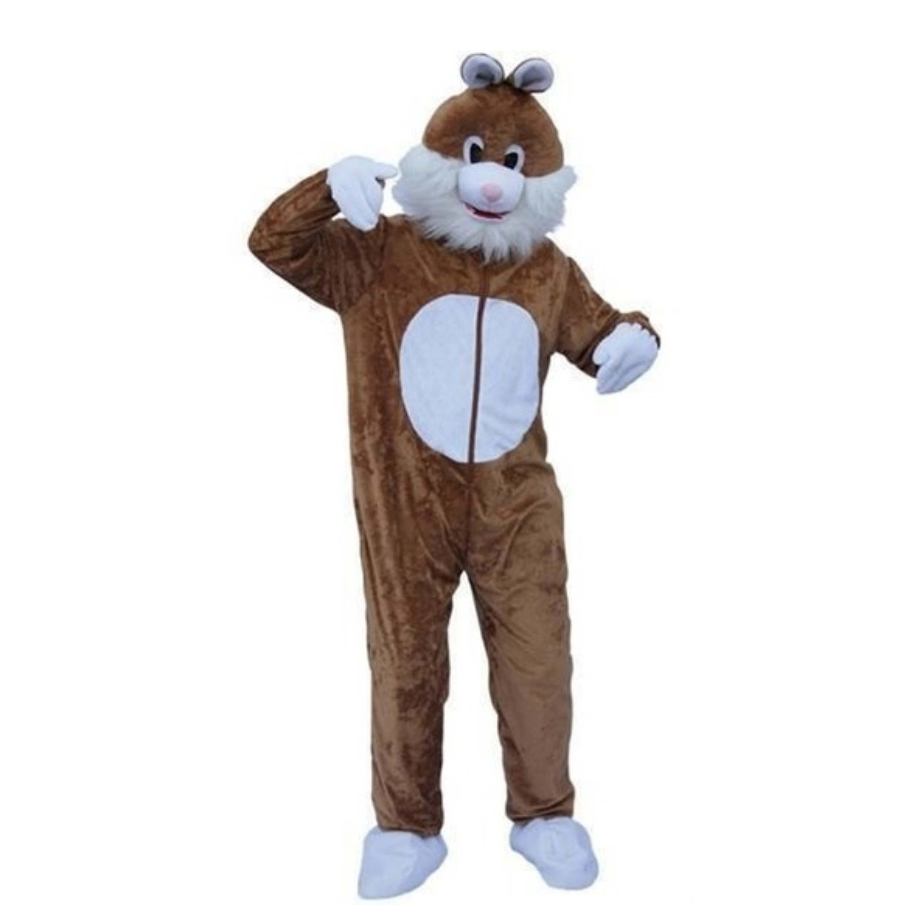 Carnaval verkleed dierenpak Konijn/Haas- Pluche - bruin - volwassenen One size -