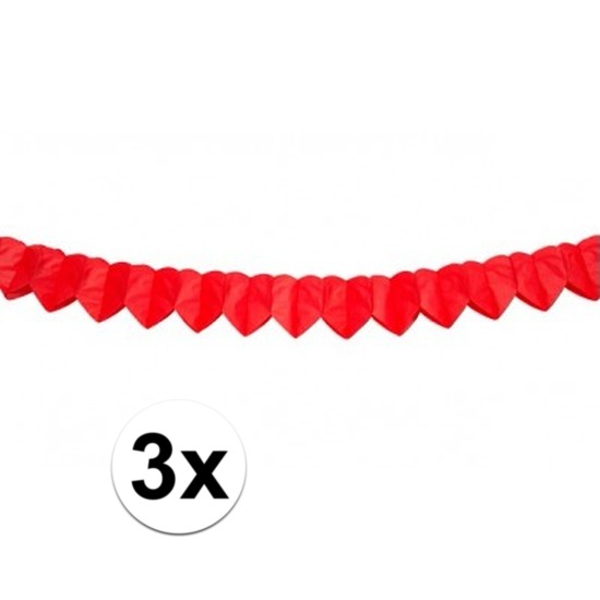 3 x hartjes slinger 2 meter rood -