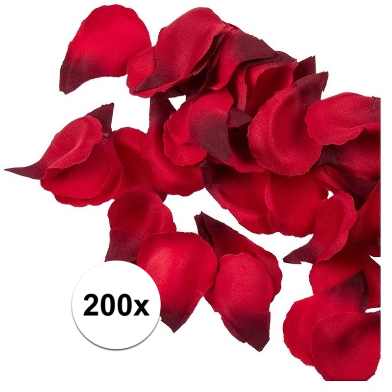 200x Rode strooi rozenblaadjes 3 cm -