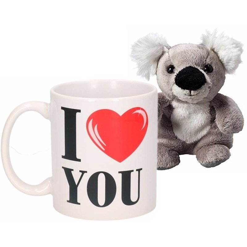 I Love You mok met koala knuffel -