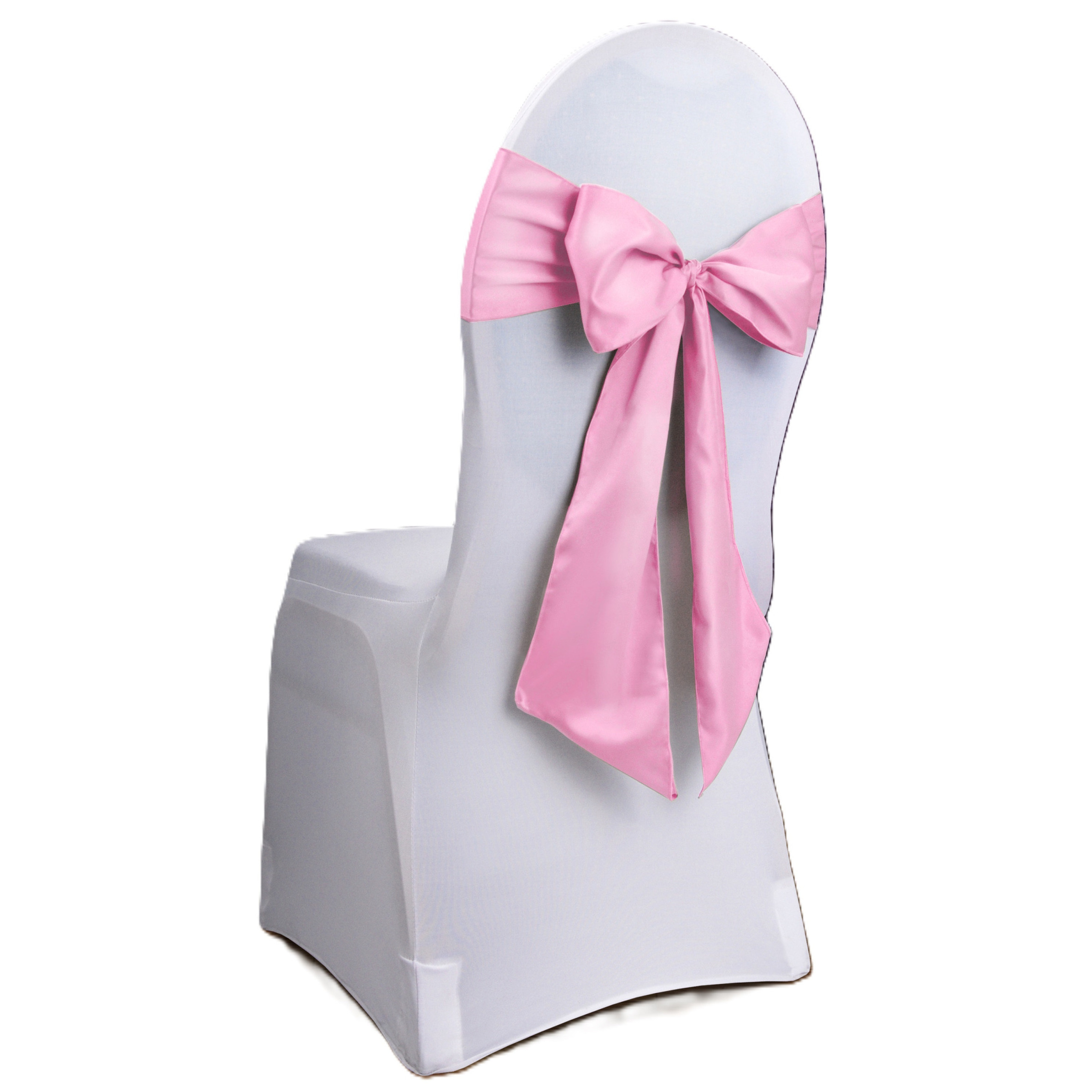 Stoel decoratie strik - roze - Bruiloft stoel versiering - Satijn sjerp aankleding - 275 cm -